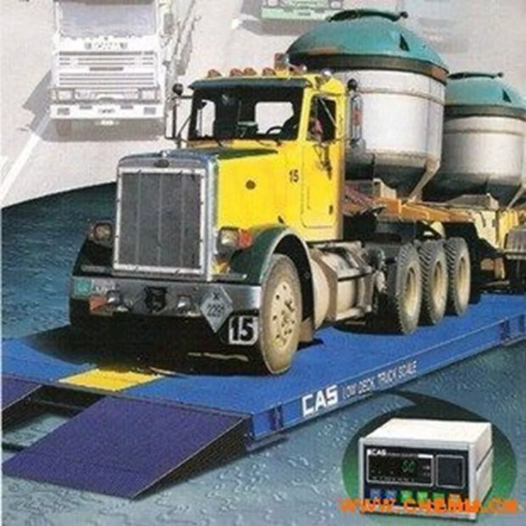 100t电子地磅称 3*18米大吨位无有基坑称韩国CAS汽车称重系统