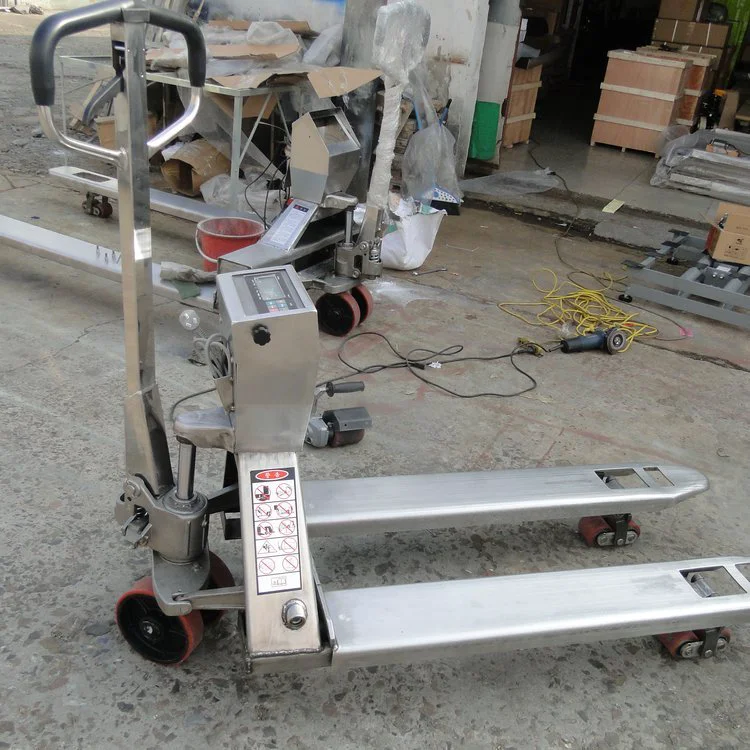 汉衡不锈钢防水地牛秤 1-3吨计量称重叉车秤 液压搬运车秤