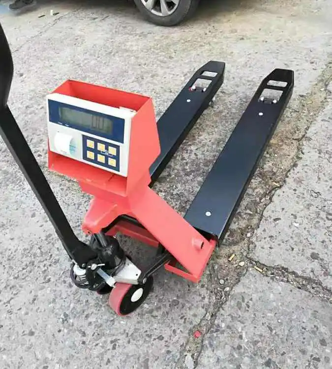 1吨仓库用电子叉车秤 1000kg地牛搬运电子秤 带打印液压称重叉车