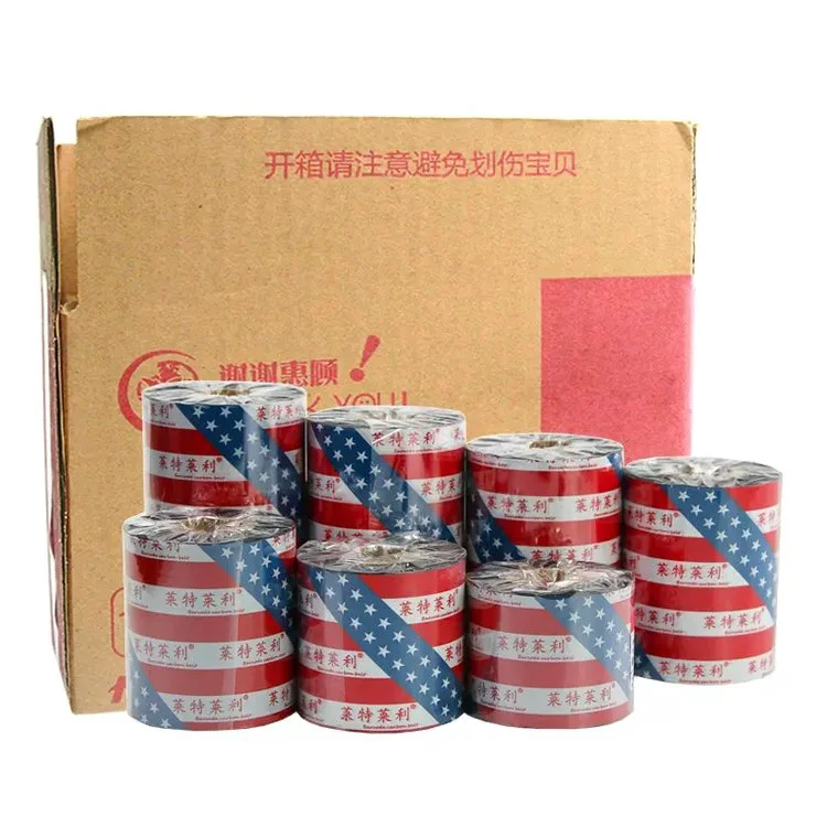 莱特莱利增强混合基碳带110*300m条码打印机不干胶铜版贴纸色带卷