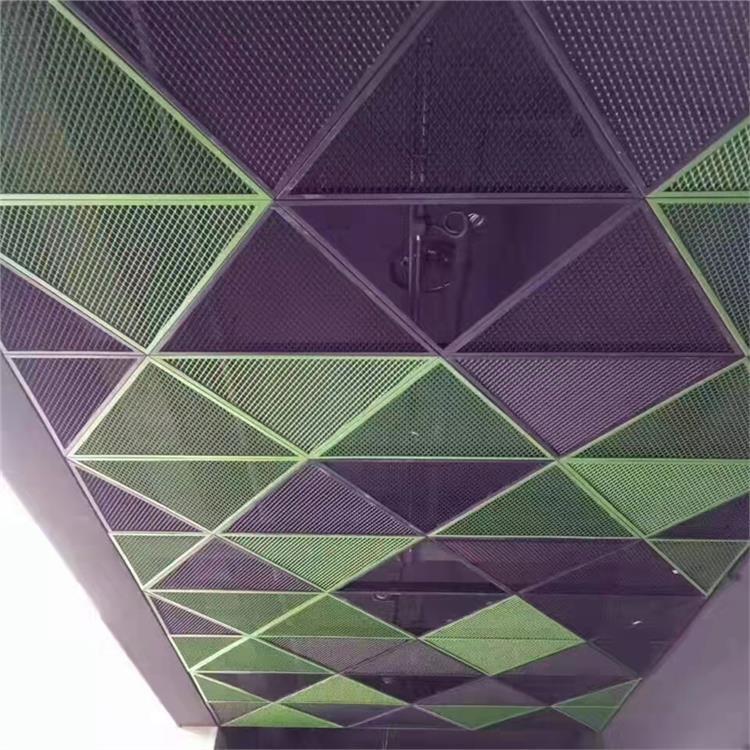 铝合金菱形网格板 施工便捷 色泽鲜艳 色彩稳定