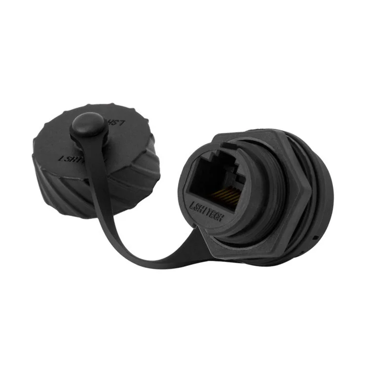 龙仕百兆网口转接头RJ45防水插头双向传输母对母