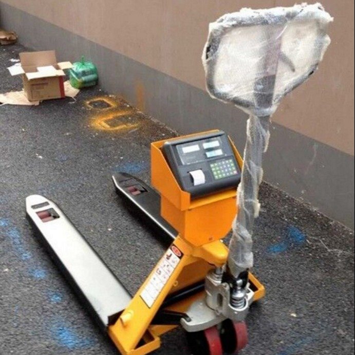 2吨带称重的液压车 汉衡2t地牛电子秤 2T手动叉车电子称