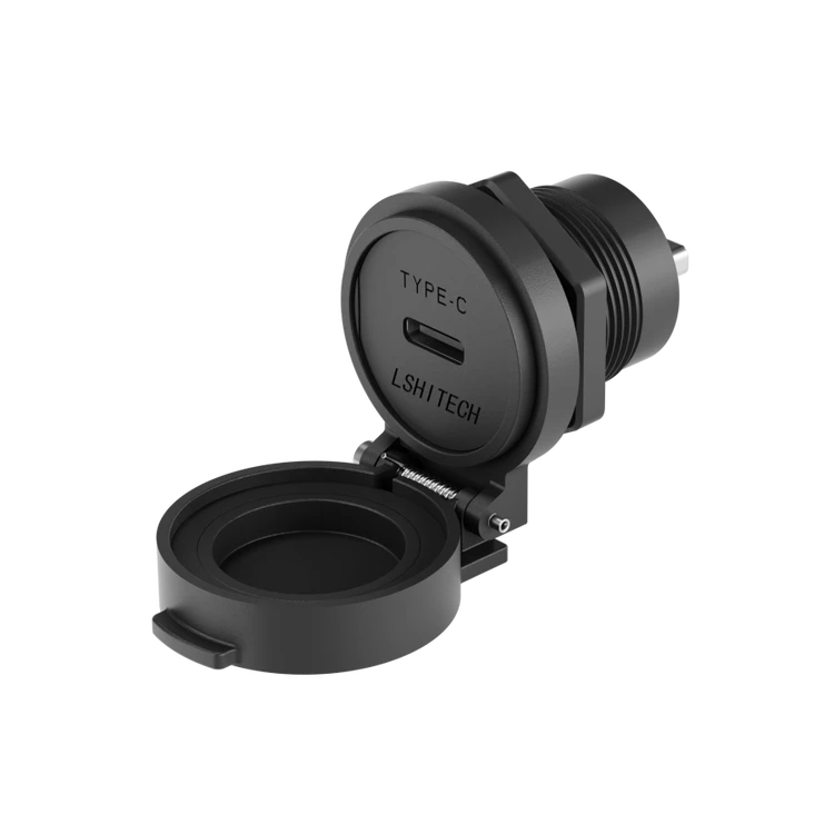 LSHITECH龙仕 简约Type-C航空插头 M22.5开孔 支持10mm面板