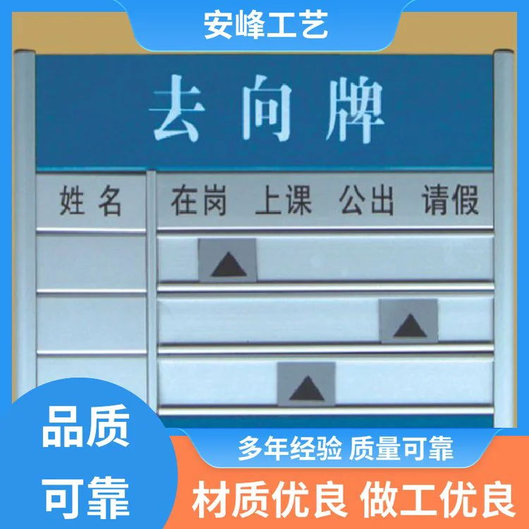 烤漆印字 工作人员去向牌 金属办公门牌 支持定制 安峰工艺