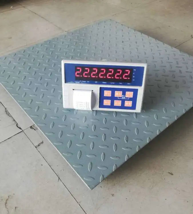 2吨打印电子地秤 1×1.2米2t加厚面板平台磅秤 汉衡2吨称重地磅
