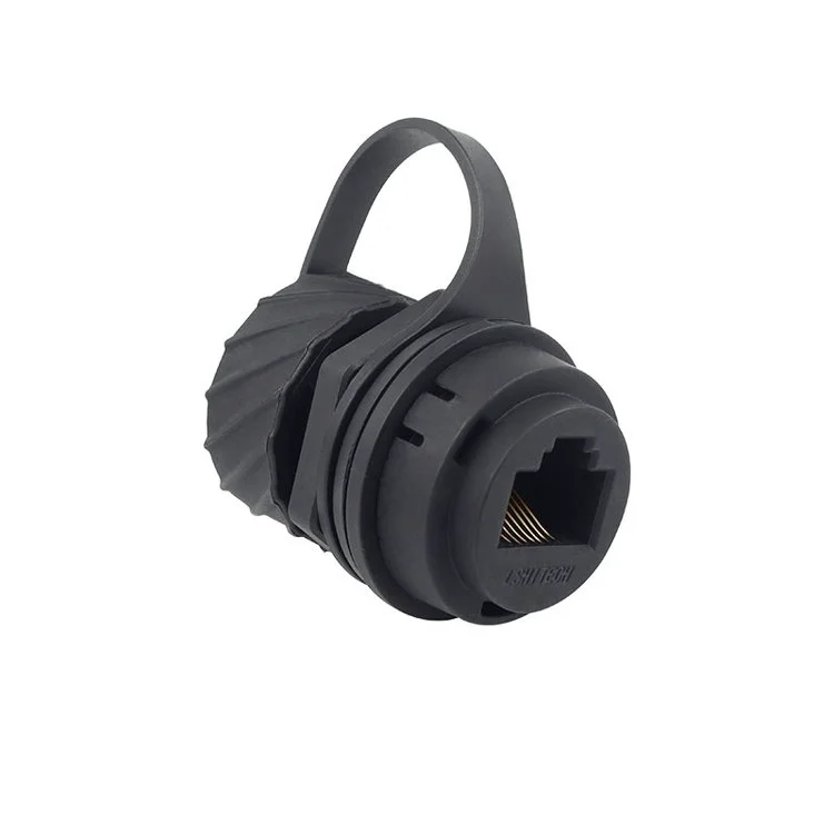 龙仕LSHITECH 工业网口连接器 百兆网口 RJ45直通母座 两头插