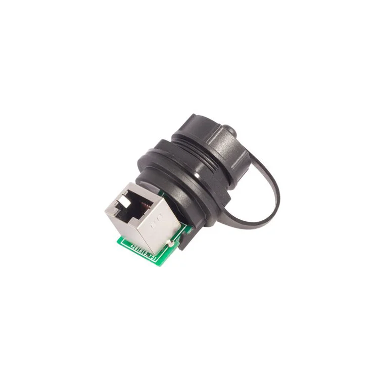 龙仕lshitech网络rj45航空插头防水连接器母座延长线