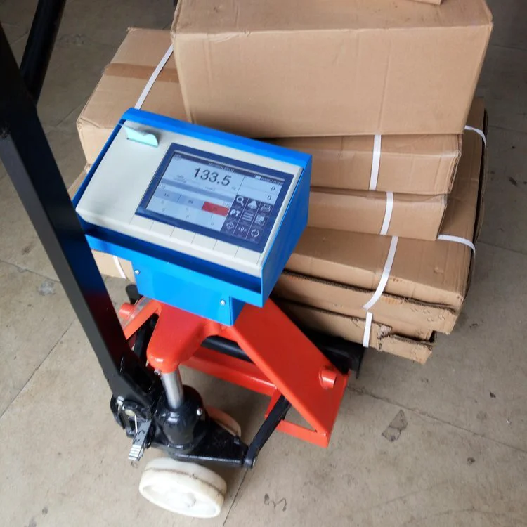 食品车间移动式电子叉车秤带标签打印 移动称重SCS叉车电子秤