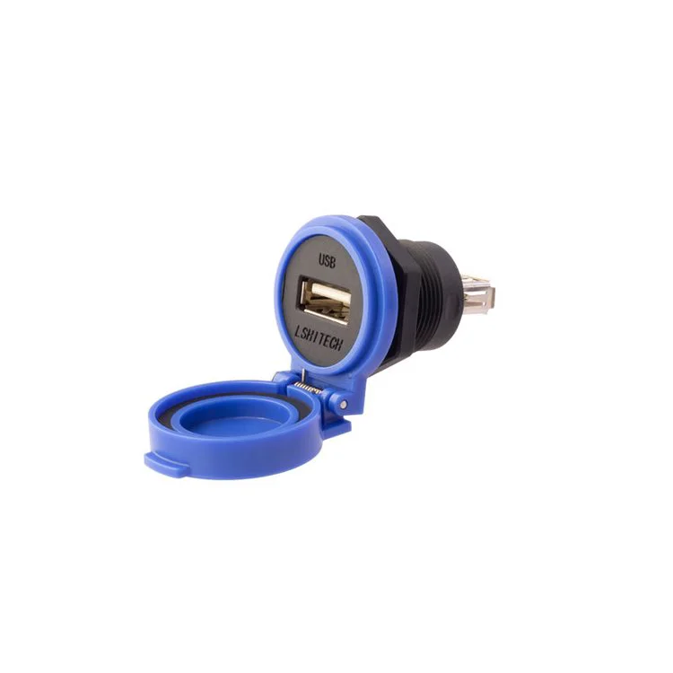龙仕lshitech USB3.0版本 圆形防水连接器 支持工业传输 后锁螺母设计