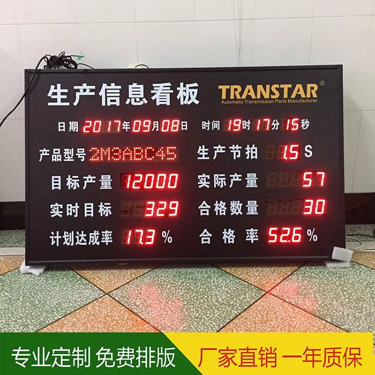 电子生产信息管理看板工厂车间计数器流水线产量记录显示屏LED牌