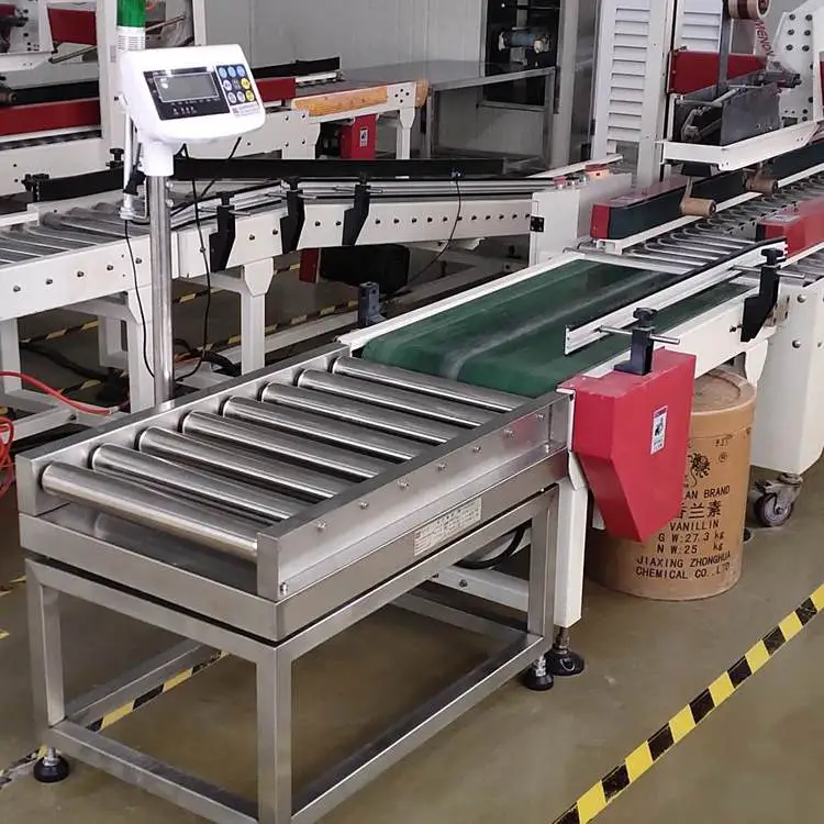 200kg滚筒秤 流水线整箱产品分拣上下限报警带开关量输出滚轴秤