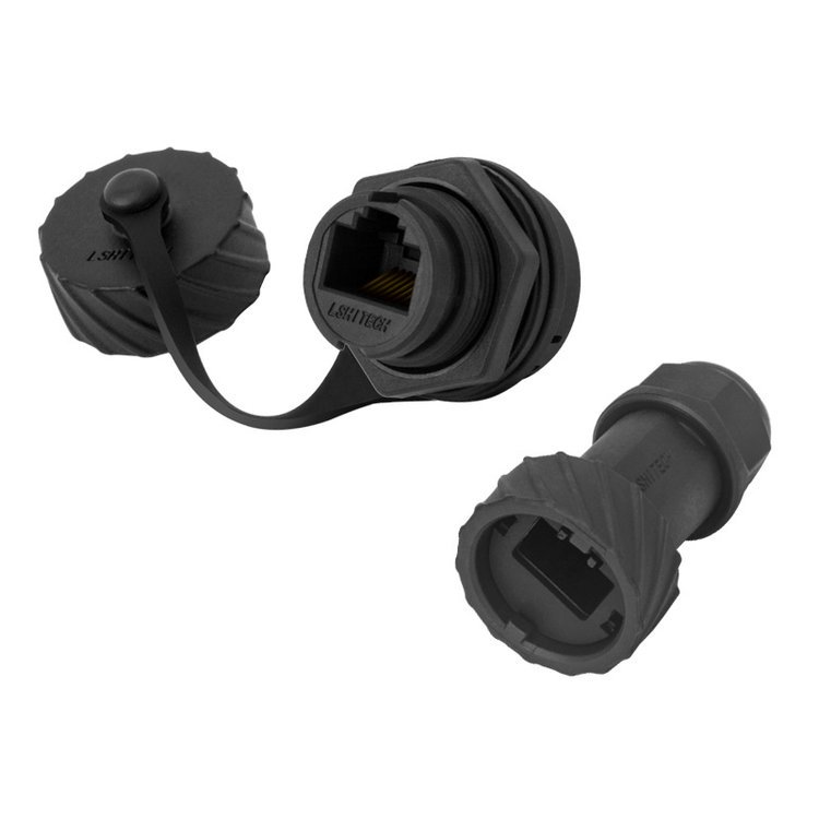 龙仕lshitech防水连接器RJ45 航空插头 航空插座ip67