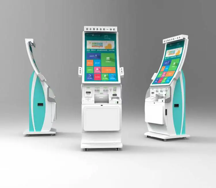 医院自助取单机双屏曲面屏政务报告医用胶片打印机智能查询终端机