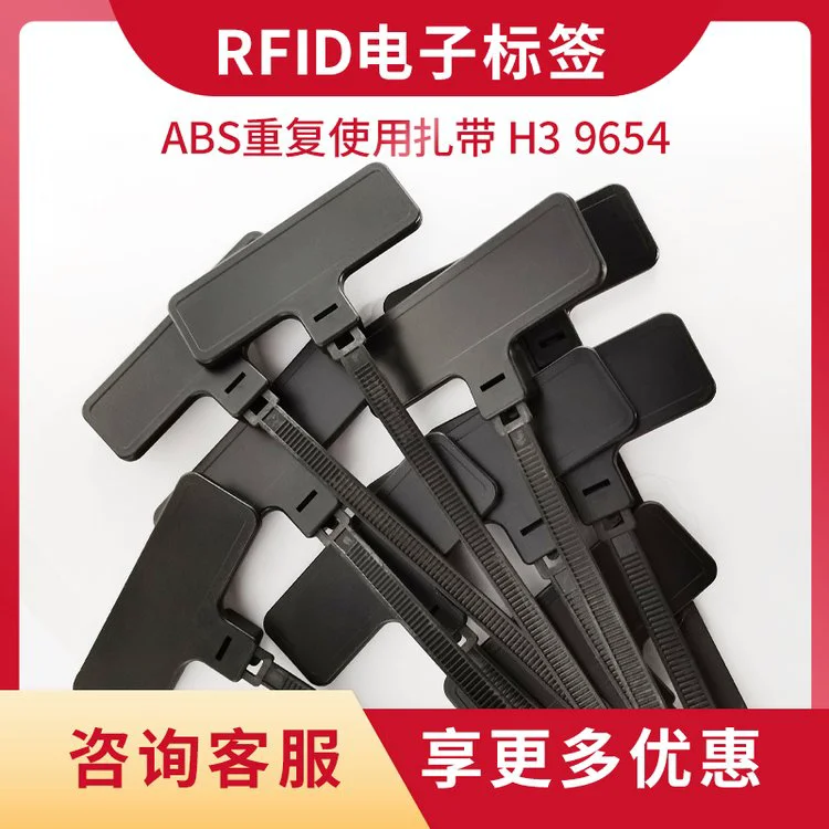 电子标签RFID塑料封条重复使用扎带标签uhf超高频防伪防溯源芯片