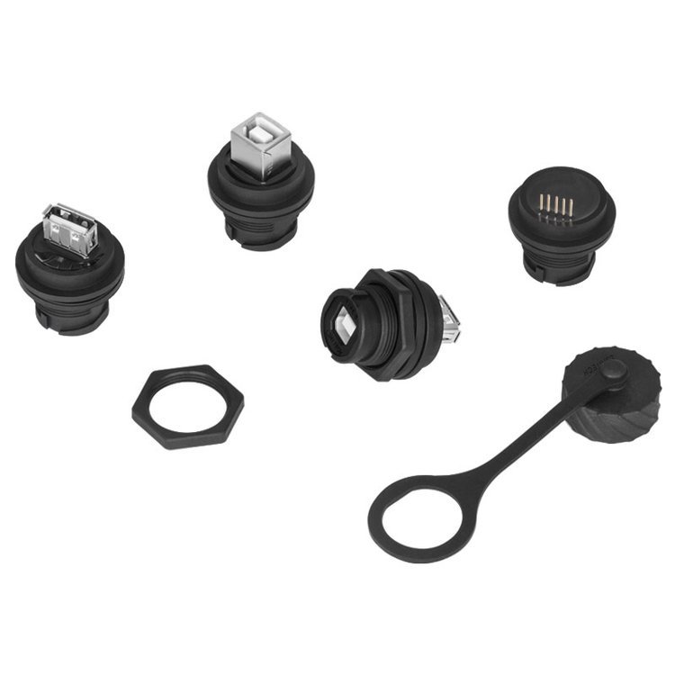 LSHITECH龙仕 TYPE-B 方形USB防水连接器 打印机传真机转接头