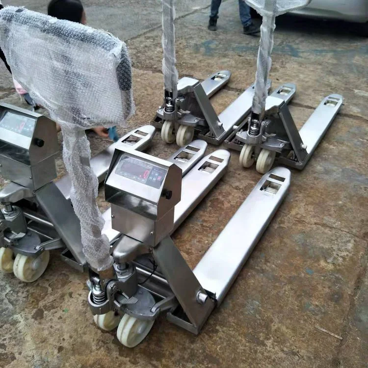 3吨不锈钢称重叉车 汉衡3t耐腐蚀液压叉车秤 3T带秤地牛