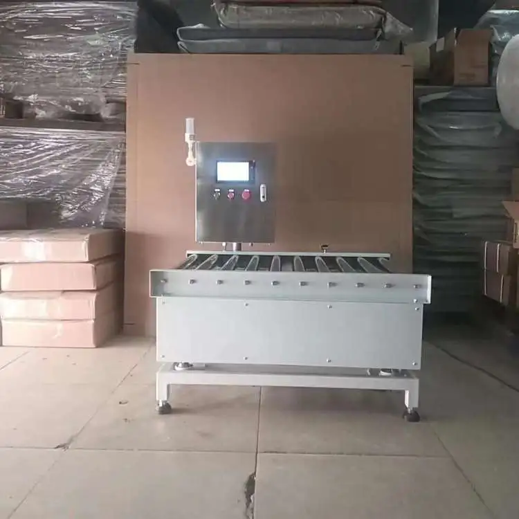 50KG滚轴输送电子秤 带U盘储存上下限三色灯报警控制滚筒检重秤