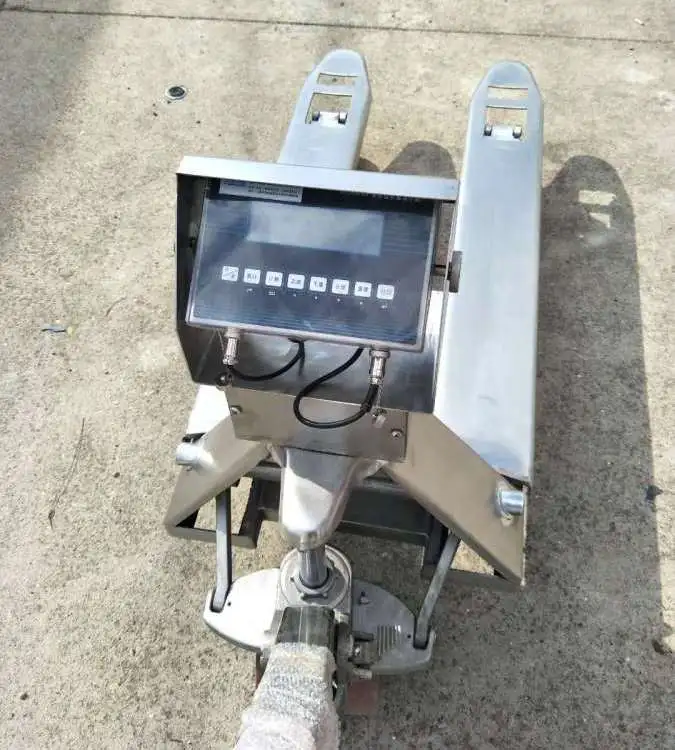 食品厂全不锈钢2吨叉车秤 液压电子秤叉车2t防腐蚀地牛搬运车秤