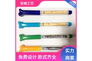 安峰工艺 双面彩色印刷礼品笔 广告拉纸笔皮套拉画笔 工厂批发