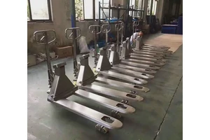 汉衡3吨不锈钢称重液压车 3t防水电子叉车秤 3T带称重的叉车