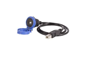 lshitech龙仕 工业type-b打印机口 航空插头连接器 自带翻盖