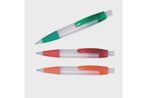 塑料广告按动圆珠笔 文具园珠笔 单色中性笔厂家订做