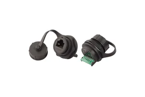 龙仕网络防水接头网线插座 rj45母座焊接PCB板M20面板安装cat5e