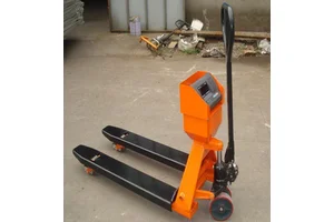 物流用1吨叉车电子秤 一吨打印称重搬运车 1t手推式液压地牛秤厂