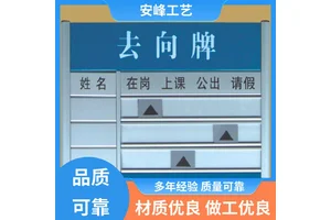 烤漆印字 工作人员去向牌 金属办公门牌 支持定制 安峰工艺
