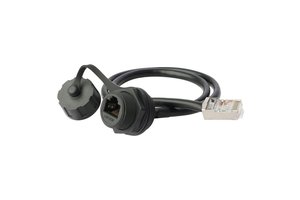 龙仕RJ45网线防水接头连接器网口插座 面板固定M20延长线带屏蔽