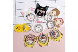 通用懒人卡通手机指环支架 水晶亚克力指环扣 金属手机扣可爱女男