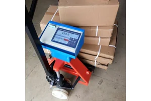 食品车间移动式电子叉车秤带标签打印 移动称重SCS叉车电子秤