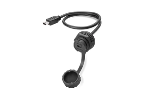 龙仕航空插头 miniUSB工业防水连接器 卡扣式锁紧 面板安装