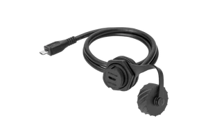 龙仕工业插头MICRO USB防水连接器焊接母座前锁螺母