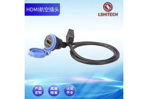 龙仕LSHITECH防水HDMI母转公工业数据高清后螺母固定