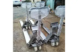 2t不锈钢移动式叉车秤, 2000公斤叉车称重搬运 液压搬运电子秤