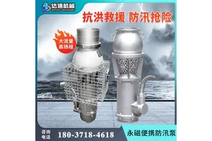 便携式永磁防汛泵大流量高扬程排涝不锈钢防洪抢险变频潜水轴流泵