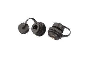 龙仕LSHITECH工业网线防水连接器RJ45航空插头25.2开孔面板转接座