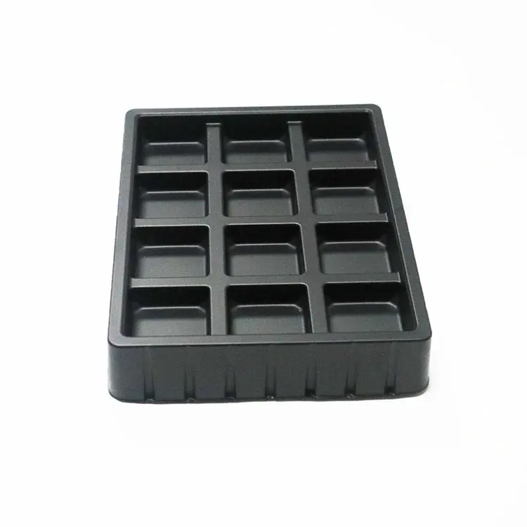 Customized Chocolate Blister Packing Trays Black Plastic Candy Tray Insert for Chocolate