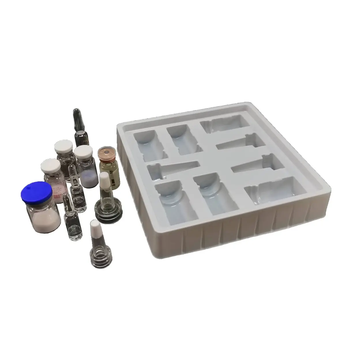 Customized PVC Medical Blister Inner Tray for Freeze-Dried Powder AMPoule Bowls for Pill Use