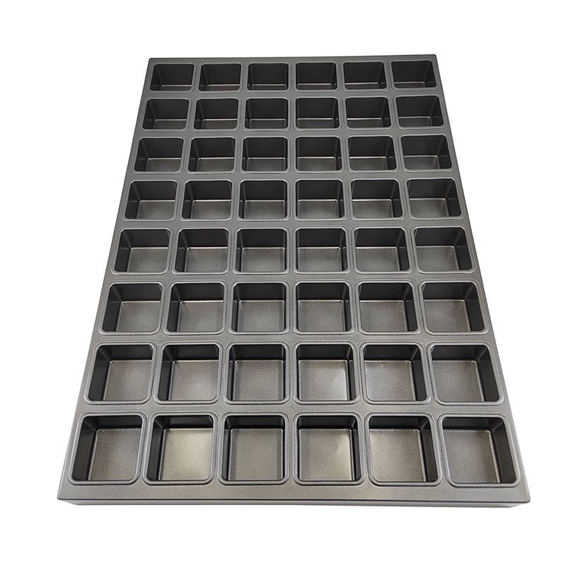 New Style 48 Cup Non Stick Alusteel Square Brownie Pan Cake Mold Baking Tray