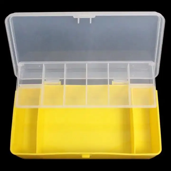 Box Tool Accessories Double Yellow Bait Box Plus High Plastic Portable Storage Box 21*11*6cm