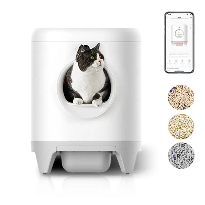 Intelligent Automatic Self-cleaning Cat Toilet Double Odor Removal Cat Litter Box Smart Mobile App Control Cat Litter Box