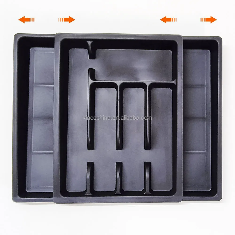 Large Silverware Drawer Organizer Expandable Utensil Tray for Kitchen BPA Free Flatware and Cutlery Holder