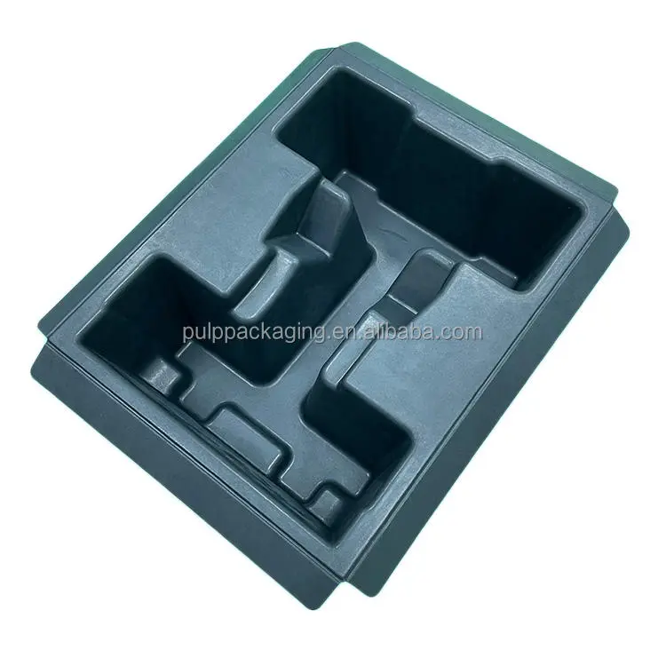 Wholesale Customization black eco Paper Pulp Protection Paper Tray Molded Pulp tray pulp molded packaging