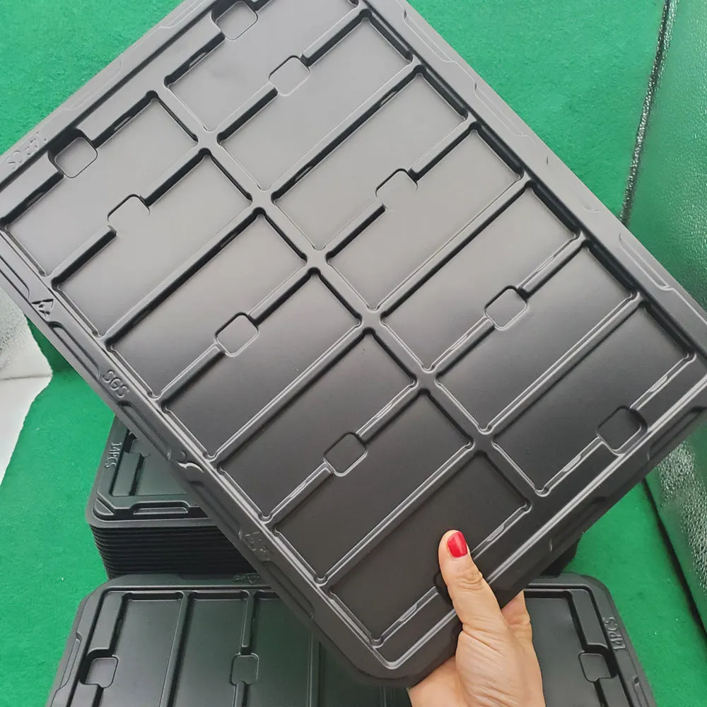 100% Recycling ESD Antistatic Reel Plastic Tray Storage Conductive Tray ESD Blister Plastic Tray for Industrial Storage