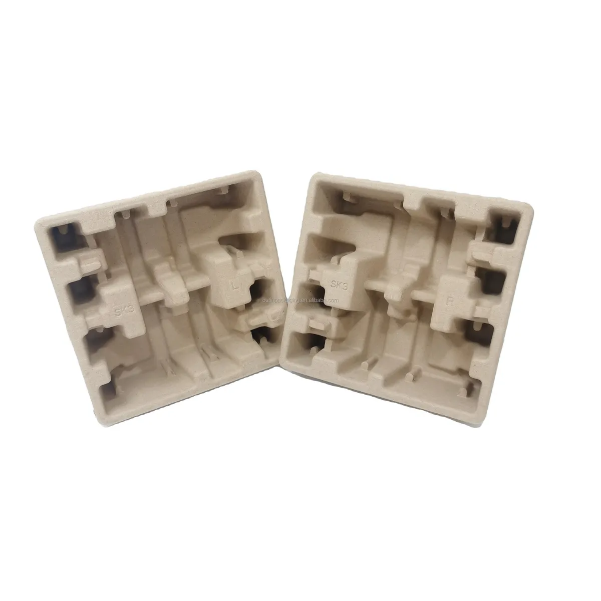 Custom Design Sustainable Eco Friendly Paper Mould Pulp Box Inner Tray Biodegradable Paper Pulp Packaging Shipping  Insert