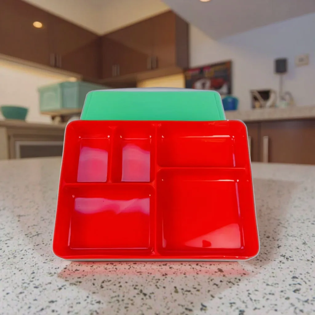 Custom Molded Compartment PP Lunch Box, Reusable Microwaveable Bento Box  RL-07