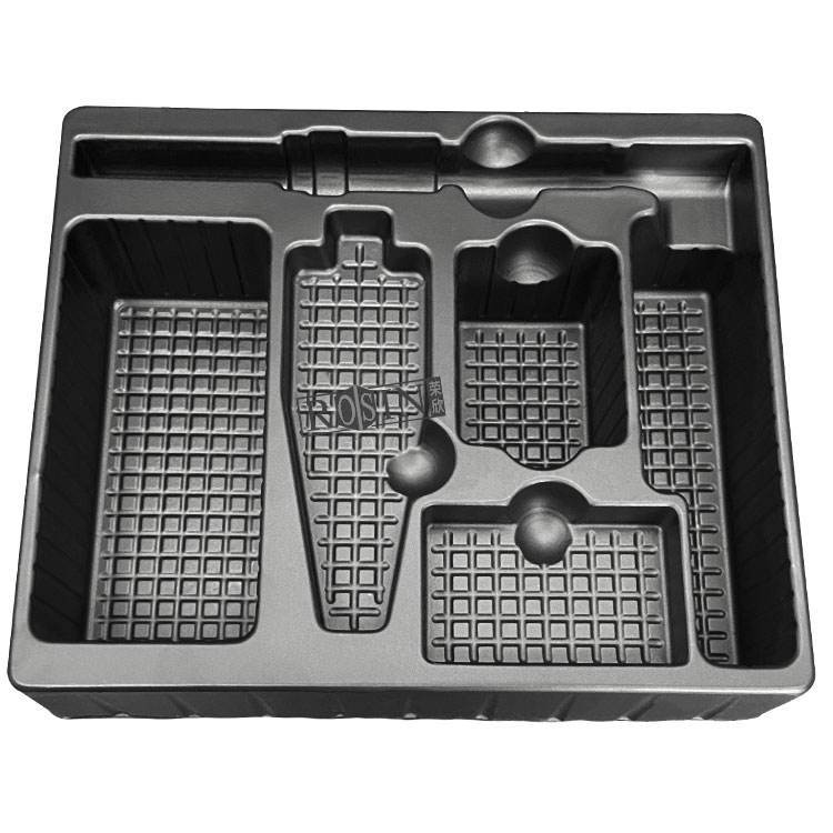 Customized Rectangle Electronic PET Blister Tray Recyclable Antistatic ESD Plastic Packaging for Consumer Electronics